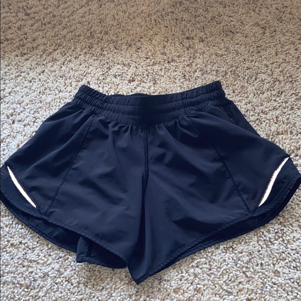 black lululemon shorts, size 2, 4 inch